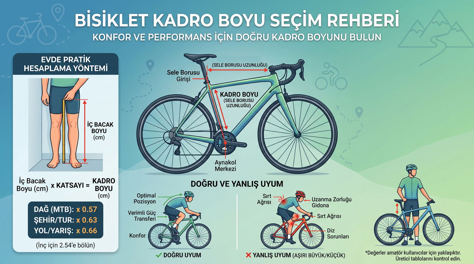 Bisiklette Doğru Kadro Boyu Seçimi
